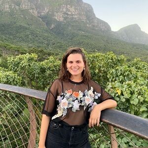 All Saints Black Sheer Floral Embroidered Top